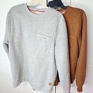 Coleman Sherpa Lined Crewneck Sweatshirt in Cool Grey/Copper Bundle 2 Medium